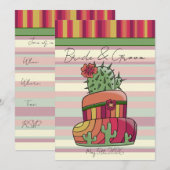 Invitation Gâteau de mariage Cactus (Devant / Derrière)