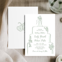 Gâteau de mariage dessiné à la main sage fantaisis
