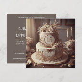 INVITATION GÂTEAU DE MARIAGE ÉDITABLE REGAL FÊTE ANNIVERSAIRE (Devant / Derrière)
