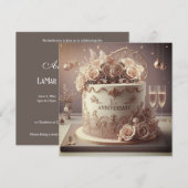 INVITATION GÂTEAU DE MARIAGE ET D'ANNIVERSAIRE DE MARIAGE ÉDI (Devant / Derrière)