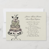 Invitation Gâteau de Mariage Monogramme / Mariage (Devant)