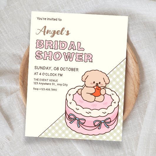 Invitation Gâteau de mariage pour chiots mignons