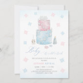 Invitation Gâteau de neige de Noël Hiver Révélation de genre (Devant)