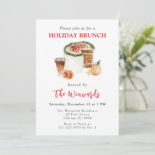 Invitation Gâteau de Noël et biscuits Brunch de Noël (Debout devant)