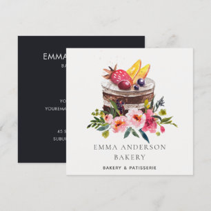 Invitation Gâteau de patisserie floral aux fruits tendance Cu