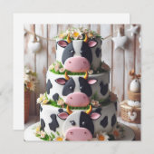 INVITATION GÂTEAU DE VACHE NOIRE ET BLANCHE ANNIVERSAIRE (Devant / Derrière)