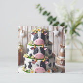 INVITATION GÂTEAU DE VACHE NOIRE ET BLANCHE ANNIVERSAIRE (Debout devant)