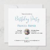 INVITATION GÂTEAU DE VACHE NOIRE ET BLANCHE ANNIVERSAIRE (Dos)