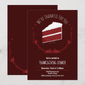 Invitation Gâteau de Velvet Rouge Thankesgiving (Devant / Derrière)