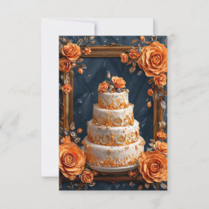 Invitation Gâteau décoré à trois étages Luxe Célébration 🎂🌸