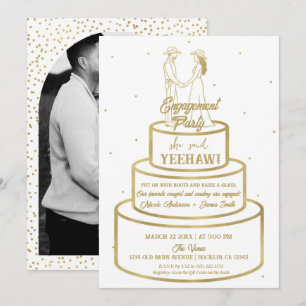 Invitation Gâteau d'engagement western Boots Love & Buttercre