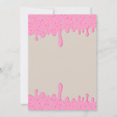 Invitation Gâteau Donut Aquarelle Rose Doré Anniversaire 1 an (Dos)