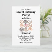 Invitation Gâteau Donut Drôle Joyeux Anniversaire (Debout devant)