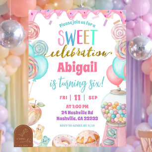 Invitation Gâteau donut pastel Célébration sucrée Anniversair