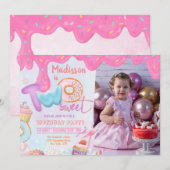 Invitation Gâteau Donut Two Sweet 2e Anniversaire  (Devant / Derrière)