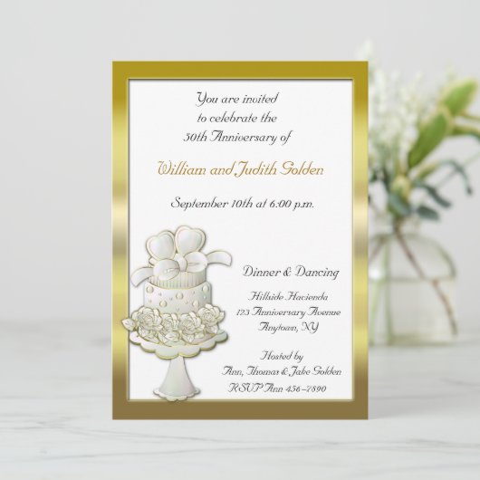 Invitation Gâteau Doré (Debout devant)