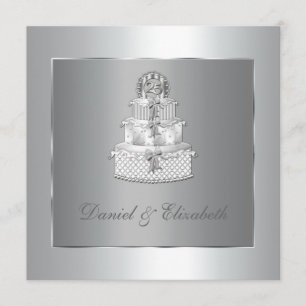 Invitation Gâteau Élégant Fête des 25 ans de Mariage