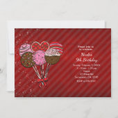 Invitation Gâteau en forme de sucette pour la Saint-Valentin (Devant)