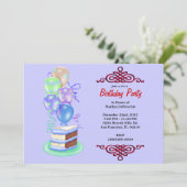 Invitation Gâteau et ballons sucrés et sucrés (Debout devant)