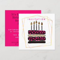 Gâteau et bougies/Noir Rose Gold/fête d'anniversai