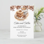 Invitation Gâteau et café 40e anniversaire adulte (Debout devant)