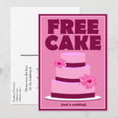 Invitation Gâteau Gratuit Drôle Enregistrer La Date Mariage A (Devant / Derrière)