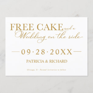 Invitation Gâteau gratuit drôle mariage enregistrer la date n
