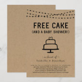 Invitation Gâteau gratuit et un Baby shower Couples Neutre ge (Devant / Derrière)