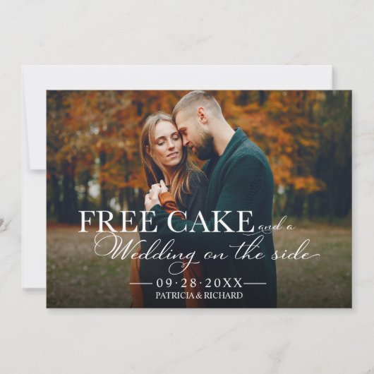Invitation Gâteau Gratuit Mariage Drôle Enregistrer La Date P (Devant)