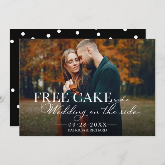 Invitation Gâteau Gratuit Mariage Drôle Enregistrer La Date P (Devant / Derrière)