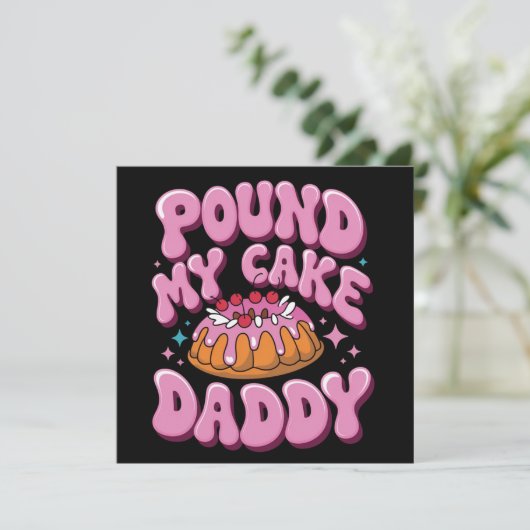 Invitation Gâteau Inapproprié Papa Frappe Moi Embarrassant (Debout devant)