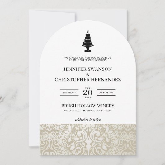 Invitation Gâteau mariage (Devant)