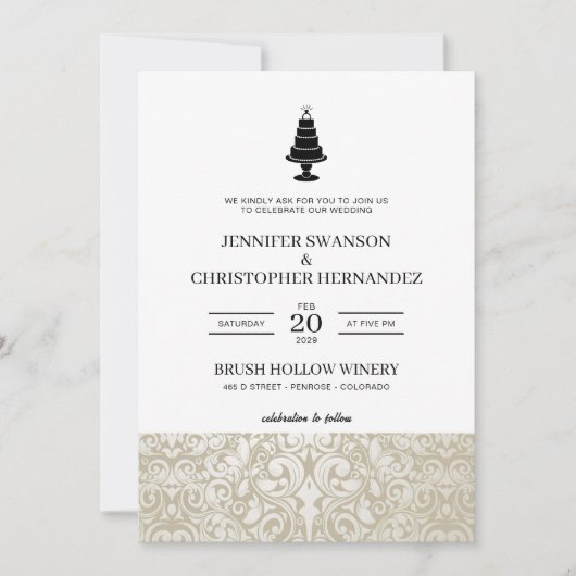 Invitation Gâteau mariage (Devant)