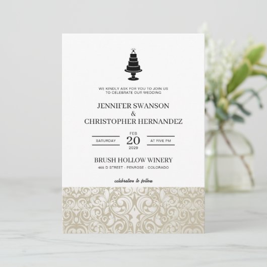 Invitation Gâteau mariage (Debout devant)