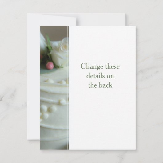 Invitation Gâteau mariage (Dos)