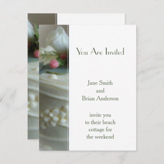 Invitation Gâteau mariage (Devant / Derrière)