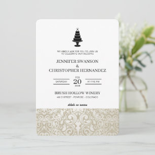 Invitation Gâteau mariage avec détails et code QR