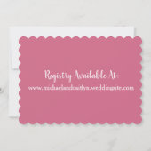 Invitation Gâteau Mariage de Fête des mariées de gâteau rose (Dos)