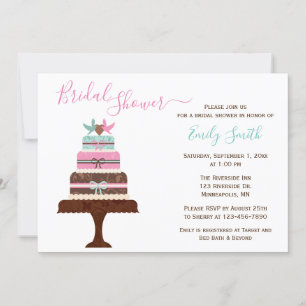 Invitation Gâteau Mariage Inséparable  Fête de l'mariée perso