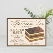 Invitation Gâteau Opéra Fête de Mariage Après-Midi Thé (Debout devant)