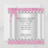 Invitation Gâteau pour bébé fille Shower Mignon Léopard Rose (Dos)