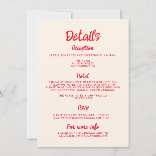 Invitation Gâteau Quirky Tiré À La Main Rétro Tout En Un Mari (Dos)