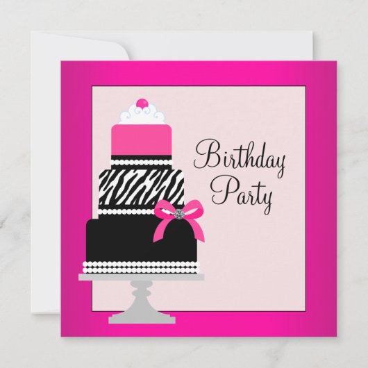 Invitation Gâteau rose Cupcake Fête d'anniversaire (Devant)