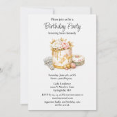 Invitation Gâteau Rose et Or pour Mariage (Devant)
