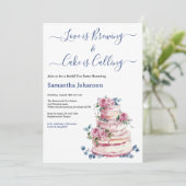 Invitation Gâteau rose pâtissier rose Fête des mariées Roses (Debout devant)