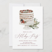 Invitation Gâteau rustique d'hiver Fête de Noël (Devant)