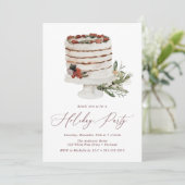 Invitation Gâteau rustique d'hiver Fête de Noël (Debout devant)