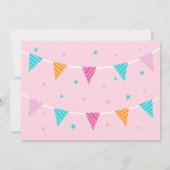 Invitation Gâteau tout Llama amusant 3e anniversaire rose (Dos)