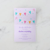 Invitation Gâteau tout Llama amusant 3ème anniversaire violet (Intérieur)