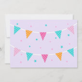 Invitation Gâteau tout Llama amusant 3ème anniversaire violet (Dos)